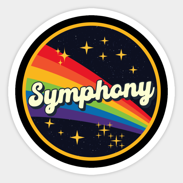 Symphony // Rainbow In Space Vintage Style Sticker by LMW Art